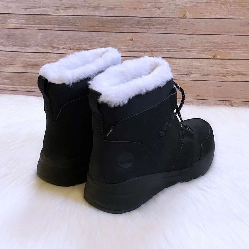 Timberland Women’s Boroughs Project Black Waterproof Winter Pull On Boots - Picture 4 of 7
